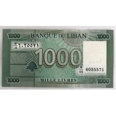 LEBANON 2004 . ONE THOUSAND 1,000 LIVRES BANKNOTE